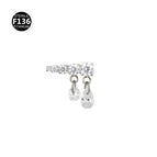 Teeth m0.9 / Two rows of round pendants with water drop silver (head only)