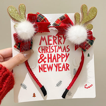 Christmas Antler Headband Holiday Costume Headband Cartoon Hairband for Women 2026 New Children's Hairpin Hair Accessory Gift