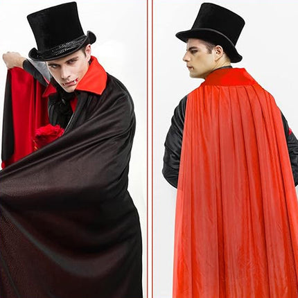 Black-faced Double-layer Children's Halloween Cross-border Adult Cloak Cape Collar Death Makeup Costume Props Red Cloak