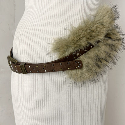 Rhinestone Mao Mao stitching belt shiny Mao Mao belt new Y2K all-match pin buckle corns hot girl belt