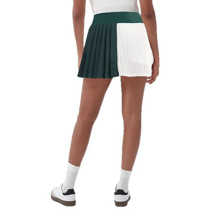 Spring and summer new contrast color yoga skirt tight elastic golf tennis skirt anti-light running sports skirt women