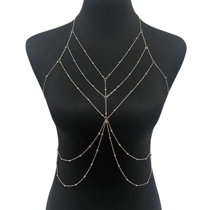 Zhuru Clothing Cross-Border Fashion Pure Desire Hollow Chain Chest Chain Sexy Accessories Sexy Body Chain Hk0038