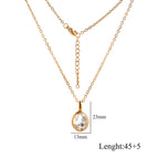 Oval necklace white / Chain length 45 5[7.35g]