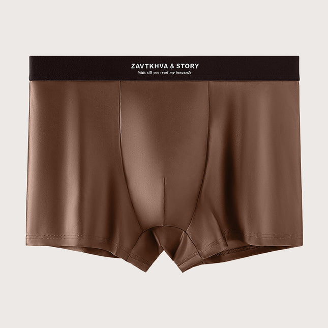 Men's Ice Silk Underwear, Light Luxury Satin Breathable Seamless Boxer Shorts