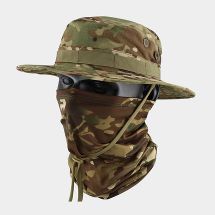 Summer Camouflage Tactical Penny Hat suit Multi-function Magic Hood Fishing Cap Sunscreen Protective Breathable Fisherman Hat