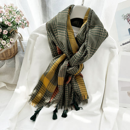 Foreign trade surplus goods clearance pick up multi-style cotton and linen scarf women's scarves literary retro long shawl scarf women