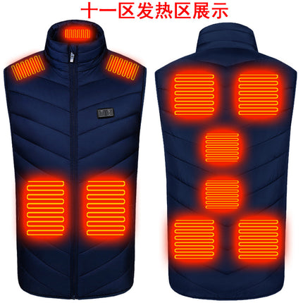 New (single control area 9, double control area 9) intelligent constant temperature carbon braze heating vest S-6XL