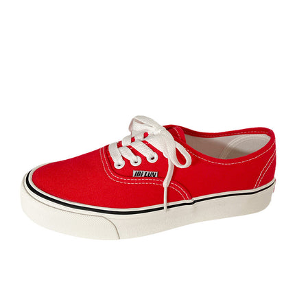 608 classic canvas shoes women's Korean-style ulzzang versatile preppy style flat retro Hong Kong style ins board shoes for students
