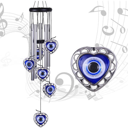 Cross-border Hot Selling Wind Bell Devil's Eye Hanging Aluminum Metal Wind Bell Indoor Garden Decoration Wholesale