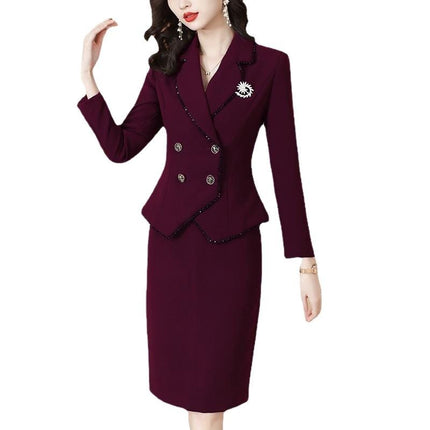 Professional Skirt Set Women's 2022 Autumn New Temperament Goddess Fashion Suit Hip Skirt Work Clothes Two-piece Set