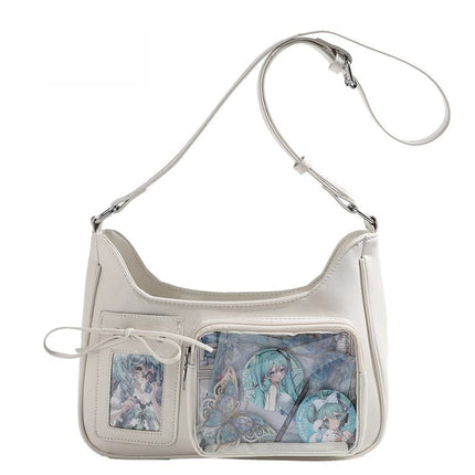 2025 New Japanese Pain Bag Single Shoulder Crossbody Bag Secondary Texte Small Food Daily Transparent Bag for Women