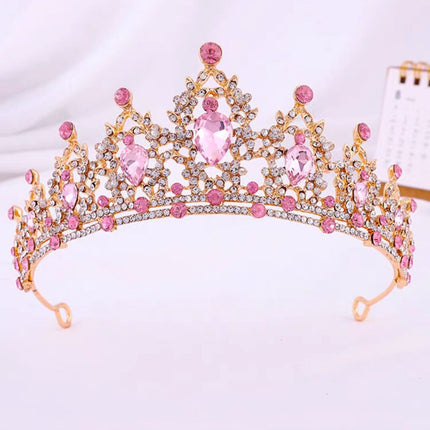 Korean Children's Crown Performance Headwear Alloy Rhinestone Hair Hoop Princess Style Hair Accessories Baking Jewelry