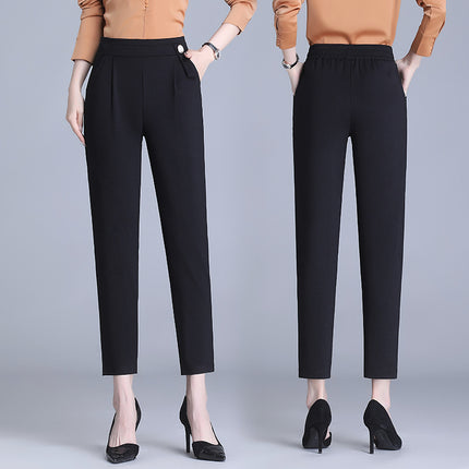 High-end Wide-leg Pants Spring and Autumn New Arrival Middle-aged Mother High Waist Loose plus size Dosing Straight Pants Casual Women's Pants