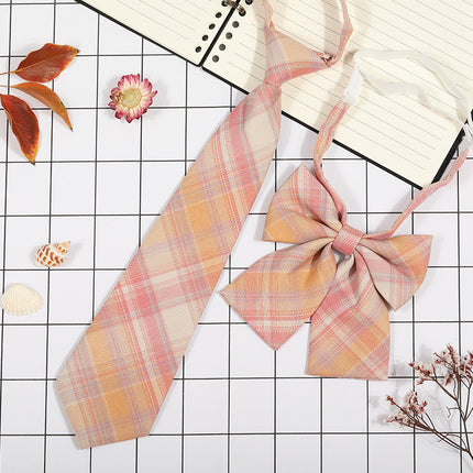 Japanese Plaid JK Tie Tie Set Women's College Style Graduation Photo Free Accessories Korean Style Bow Mariners Suit