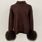 Brown color (tan wool cuff hair) / S