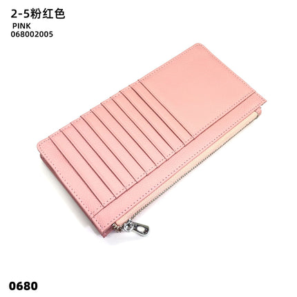 Women's Genuine Leather Fashion Long Zipper Mobile Phone Wallet High-grade Cowhide Men's Large Capacity Card Bag Two-in-One in stock