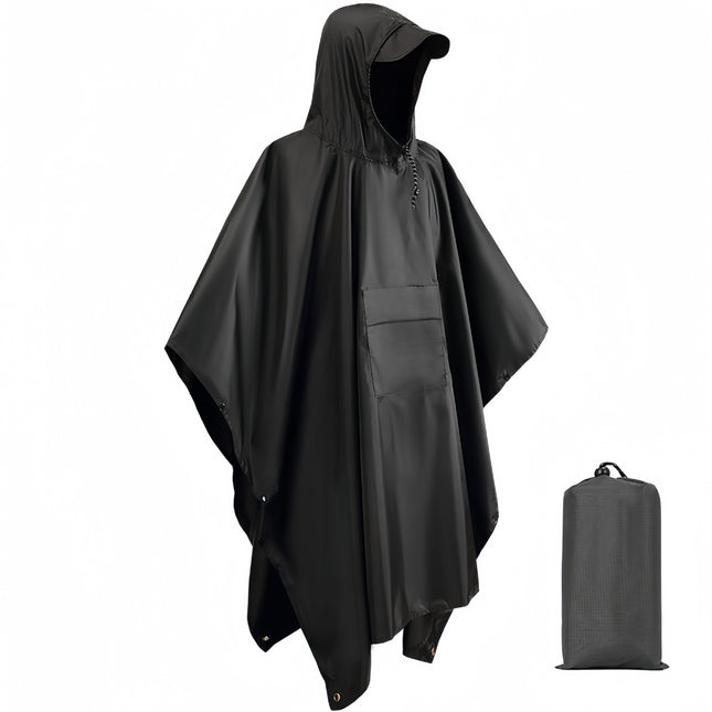 Camouflage Square Raincoat Outdoor Multifunctional Three-in-One Raincoat Mountaineering Camping Mat Canopy Poncho Adult Poncho