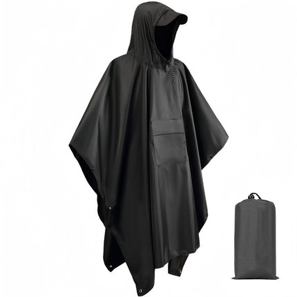Camouflage Square Raincoat Outdoor Multifunctional Three-in-One Raincoat Mountaineering Camping Mat Canopy Poncho Adult Poncho