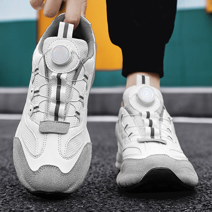 Trendy Height Increasing Men's Shoes Casual All-match Leather Mesh Mesh Breathable Factory Outlet Men's sneaker