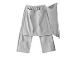 Side zipper front and rear covering cropped pants gray / M 80 to 50kg
