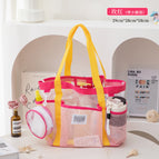 Rose red - large mesh cosmetic bag 