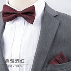 Elegant wine red bow tie + pocket towel