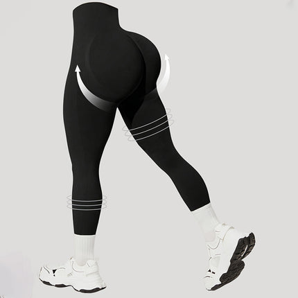Cross-Border New Fashion Sports Fitness Yoga Pants for Women Outdoor Wear High-Waisted Tummy Control Butt-Lifting Elastic Yoga Pants