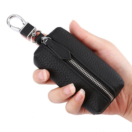 Upgraded High Quality Leather Exquisite Key Case Cowhide Key Case Home Car Key Dual Key Bag