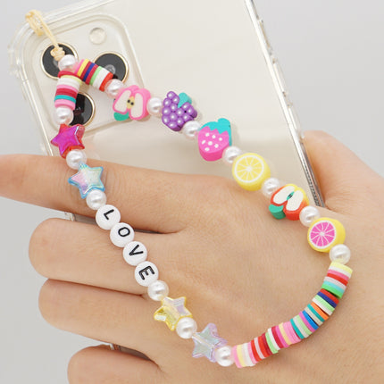 Factory direct supply handmade beaded mobile phone lanyard bluetooth speaker lanyard flashlight fan selfie stick U disk sling