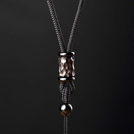 Ebony hand-woven necklace rope men's and women's halter necklace long versatile simple necklace retro jewelry rope