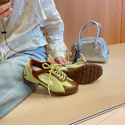 Retro Versatile Baseball Training Shoes for Women 2025 Autum New Breathable Thin-Soled Casual Sports Racing Forrest Gump Shoes
