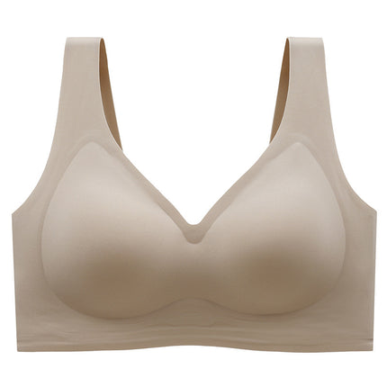 Plus Size Plus Fat mm 100kg Plus Size Seamless Comfortable Intimates Summer Thin Big Breasts Show Small Push-up Bra
