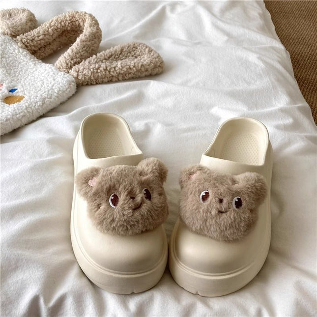 2026 Summer Hot-Selling Sweet Style Closed-Toe Half-Slip Sandals for Home and Outdoor Wear, Korean Version, Wear-Resistant, Non-Slip, Silent, High-Heeled, Height-Increasing