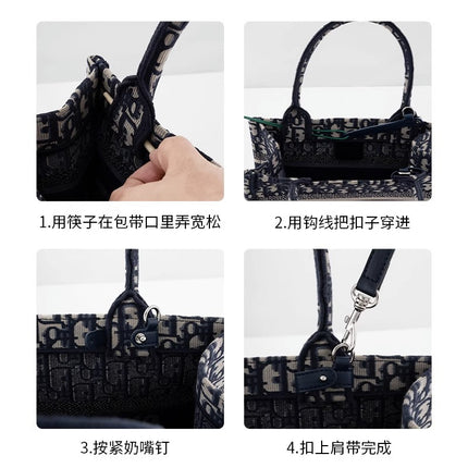 Famous craftsman for D Otote bag with embroidery presbyopia canvas bag shoulder strap tote bag transformation crossbody strap single buy
