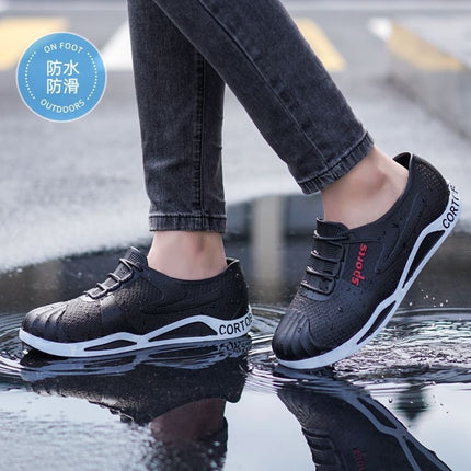 Plus Size Spring and Autumn Rain Boots for Men, Fashionable Waterproof, Non-Slip, Wear-Resistant Low-Top Shoes, Casual Fishing Chef Labor Protection Shoes Wholesale