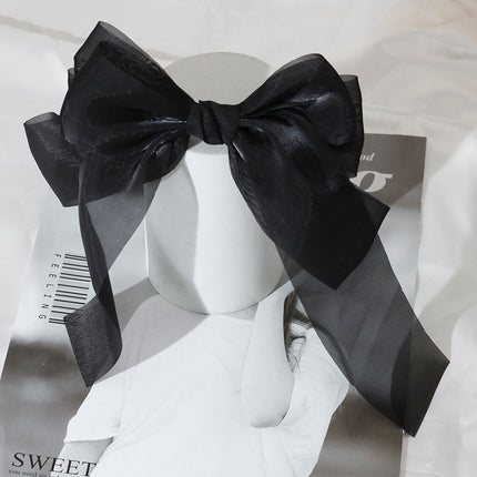 Korean Style Clip Princess Hairpin Organza High-End Hair Spring Clip Headdress Super Fairy Bow Student Hair Accessories