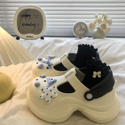 Thickened and Comfortable Princess Style High Heel Cave Shoes Explosive Vintage Office Wear-resistant Thickened Cute Slippers for Women