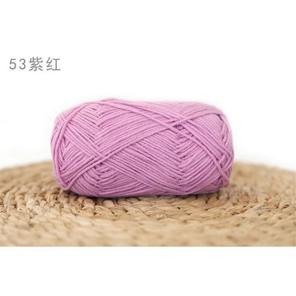 Xuefeier 4-Strand Milk Cotton Wool Ball 4-Strand Combed Cotton Thread Does Not Ball Baby Hand-Knitted DIY Cute Doll
