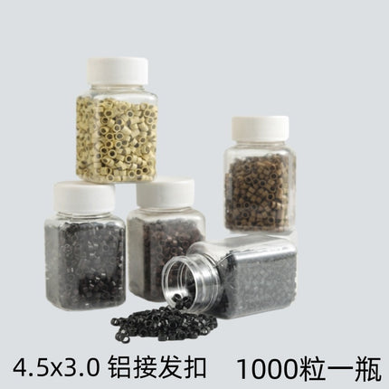 4.5x 2.7x 3.0 hair ring aluminum hair buckle aluminum wig ring hair buckle tool 1000 tablets a bottle