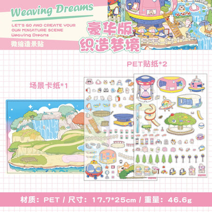 Language idle pet miniature landscaping cute sticker book freeze frame happy series three-dimensional fun landscaping 18 posting paper