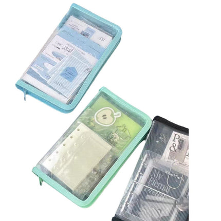 A6 Twill Transparent Storage Bag Cut Film Sticker Storage Bag Hand Account Material Solid Color Simple Fresh Pencil Bag Large Capacity