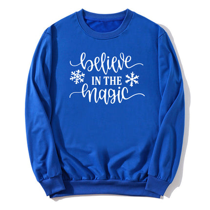 Foreign Trade Cross-border Trust Believe In The Magic Printed Crewneck Sweatshirt European and American Autumn and Winter Jacket