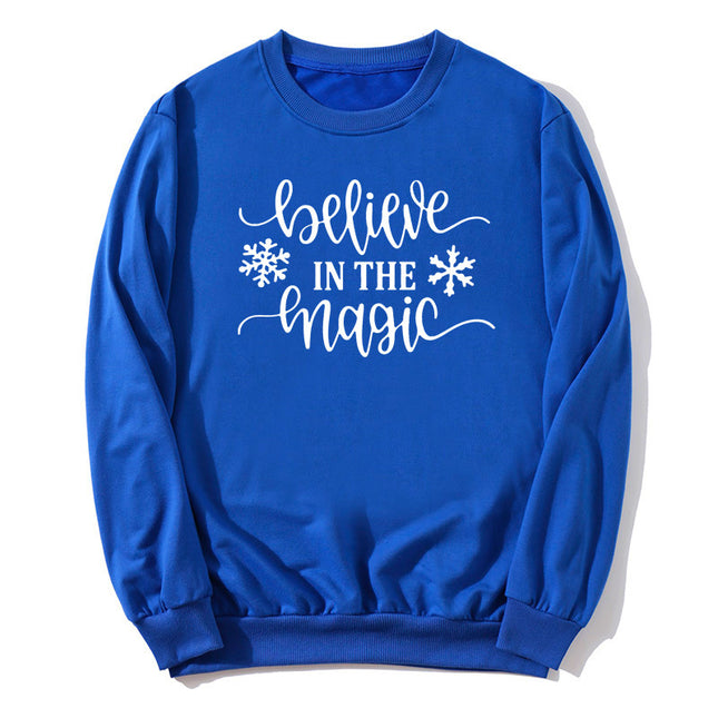 Foreign Trade Cross-border Trust Believe In The Magic Printed Crewneck Sweatshirt European and American Autumn and Winter Jacket
