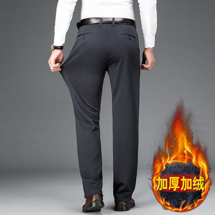 Foreign Trade Specializes in Men's High-Elasticity Loose Plus-Size Suit Pants, Anti-Wrinkle High-Waist No-Iron Business Men's Pants Wholesale