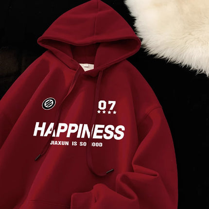 Green Thickened fleece-lined Sweatshirt Jacket Men's Autumn and Winter 2024 New Loose American Ins Fashionable Hooded Boys
