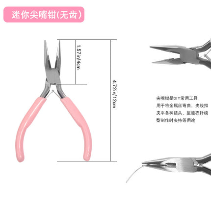 Handmade DIY beaded tool kit open fork needle pliers scissors line tweezers lobster buckle ring wire guide suit wholesale