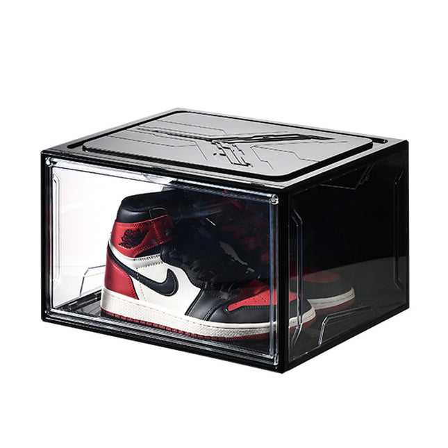 Folding Transparent Visible Side Door Extra-large Shoe Box Stacked Magnetic Absorbing High Permeability Shoe Rack Sports Shoe Display Shoe Wall