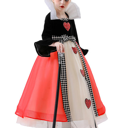 Halloween Cos Queen of Hearts Princess Dress Alice in Wonderland Dress Masquerade Performance Costume