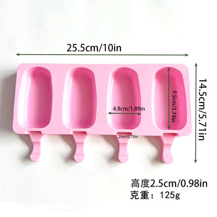 Cross-Border New Oval Ice Cream Mold with Lid, Easy to Release, Cheese Popsicle DIY Home Ice Cream Mold