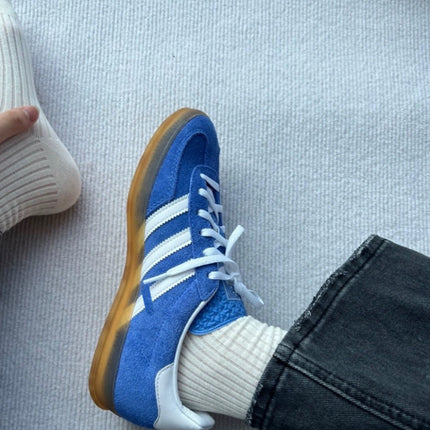 in stock Genuine Leather Inner Heightening German Training Shoes Flat Bottom All-match Inner Heightening Casual Shoes Three Bar Cowhide German Training Shoes Women's Shoes